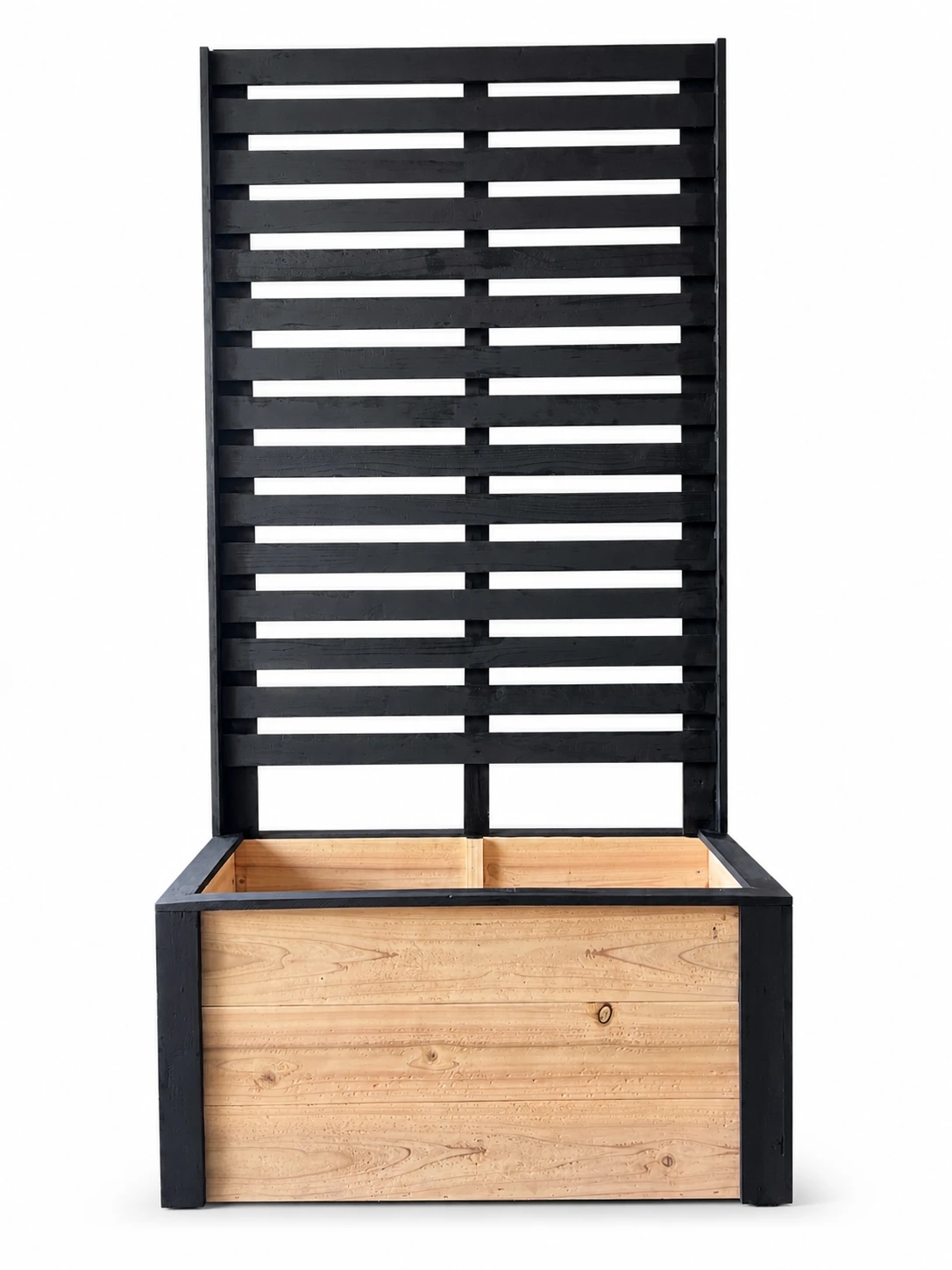 Clean product view of a 3-foot cedar privacy-screen planter built in Meridian, Idaho