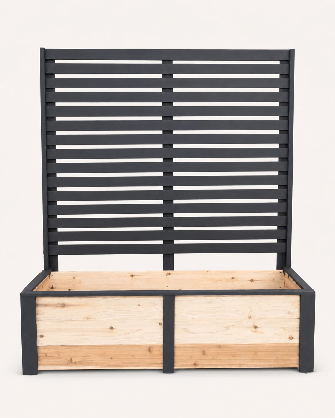 Actual finished 5-foot cedar privacy-screen planter built in Meridian, Idaho